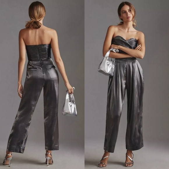 Anthropologie Pants - Anthropologie Strapless Shine Jumpsuit
